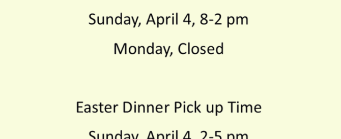 Easter hours 2021