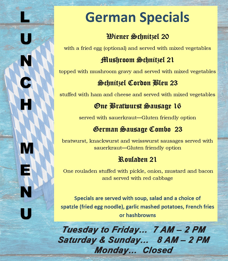 Lunch Menu German Specials2